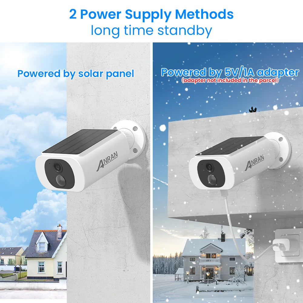 2/3/4 PCS Outdoor Wireless WIFI Security Camera 2.4G 3MP Battery Solar,
Local Alarm