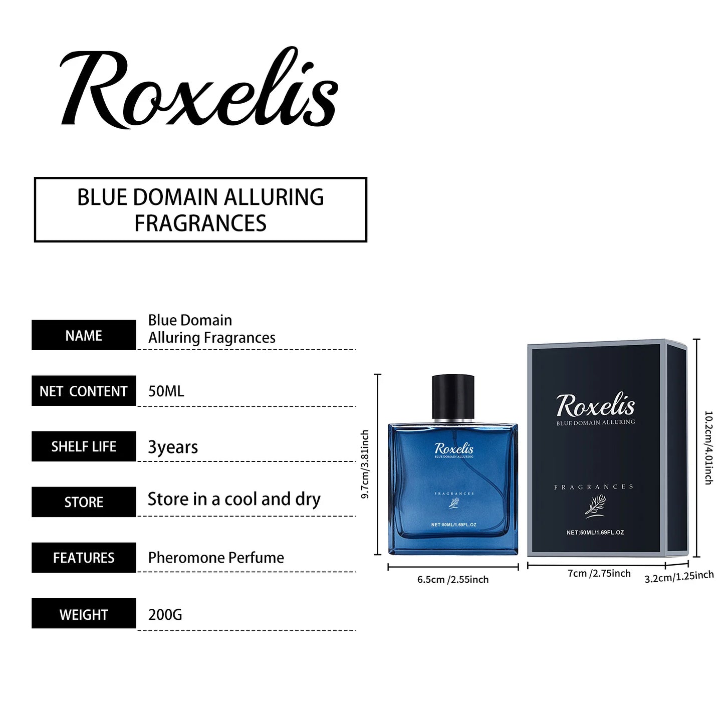 50ml Charming Men's Blue Domain Fragrance Perfume Spray