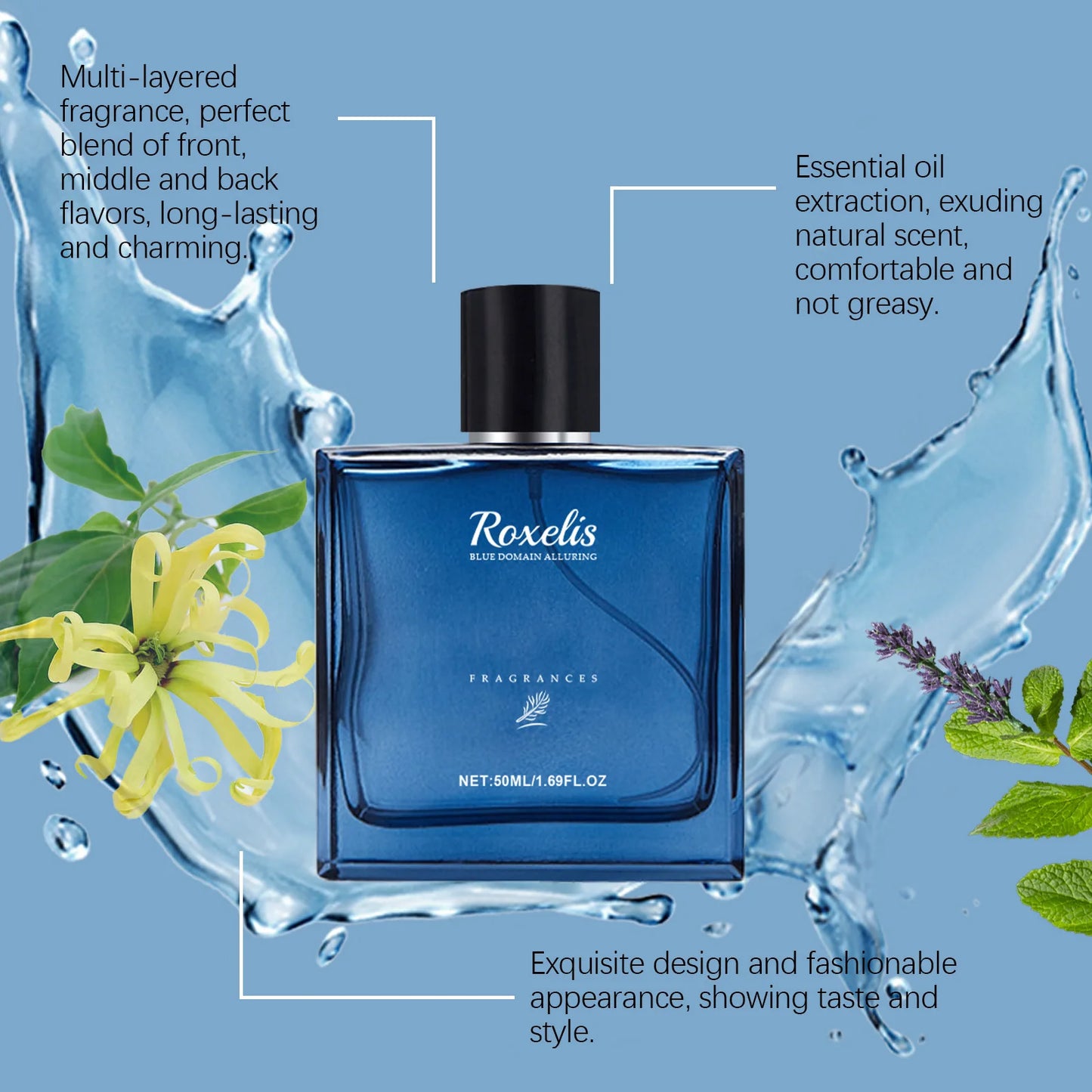 50ml Charming Men's Blue Domain Fragrance Perfume Spray