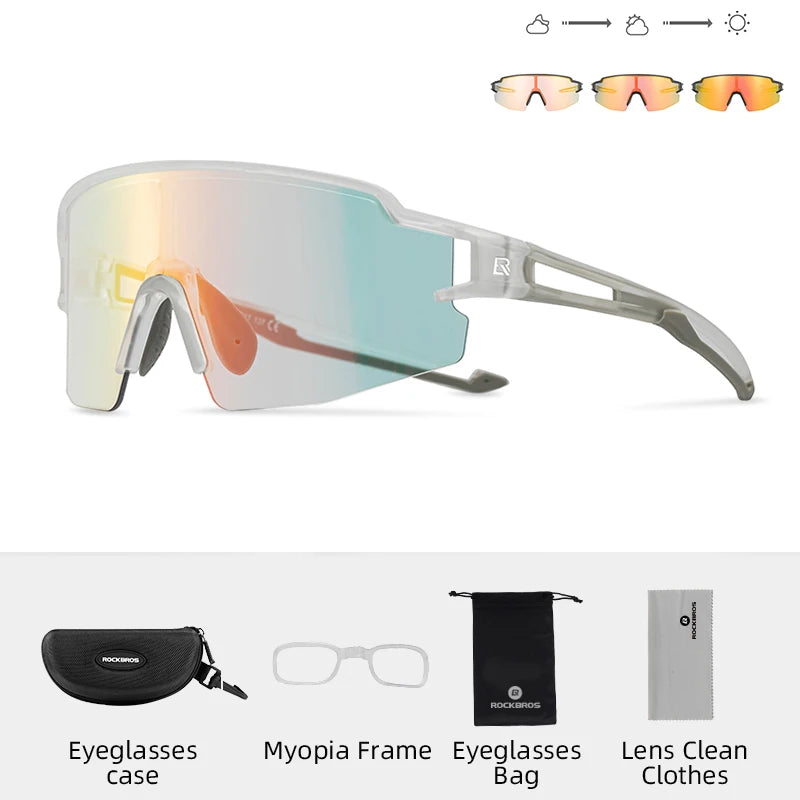 Cycling Glasses, UV400 Photochromic Polarized Lens
