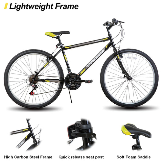 24, 26-inch, 21 Speed Unisex, Adult Mountain Bike