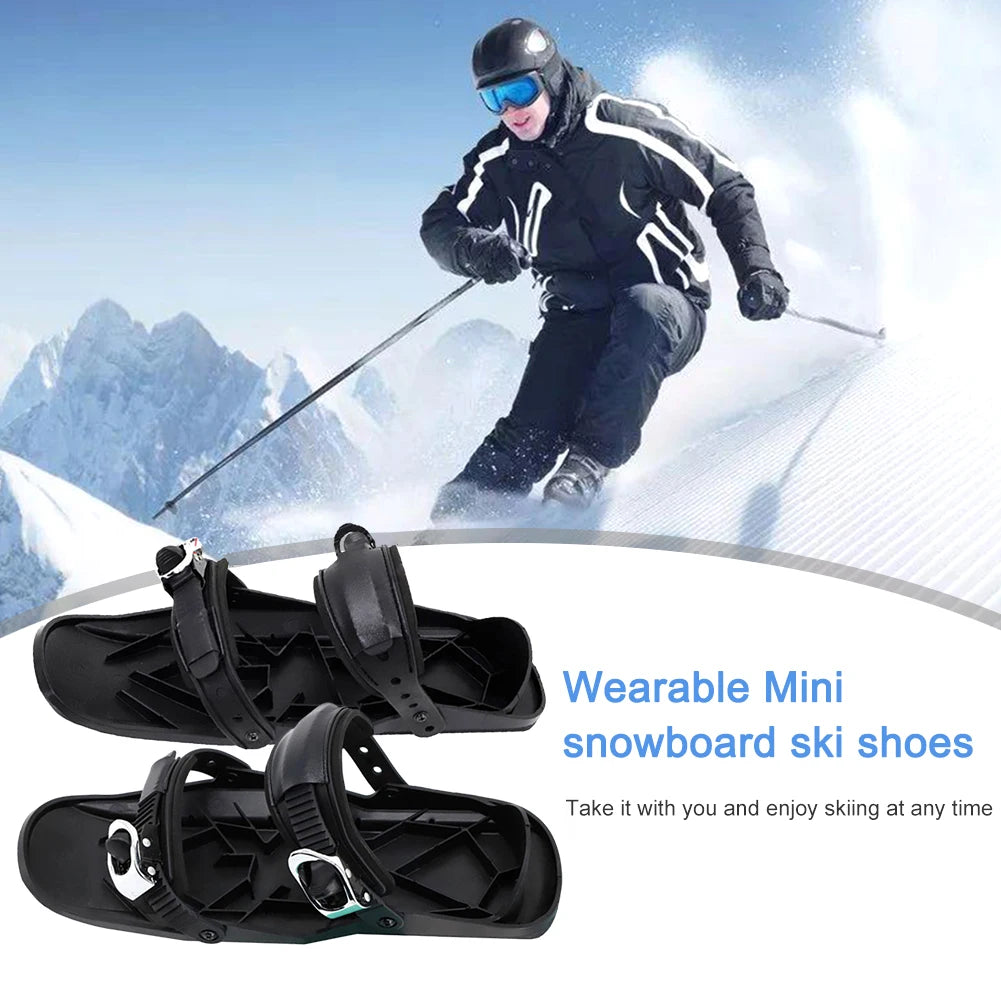 Portable Mini Short Ski Skates, Short Snow Skateboard