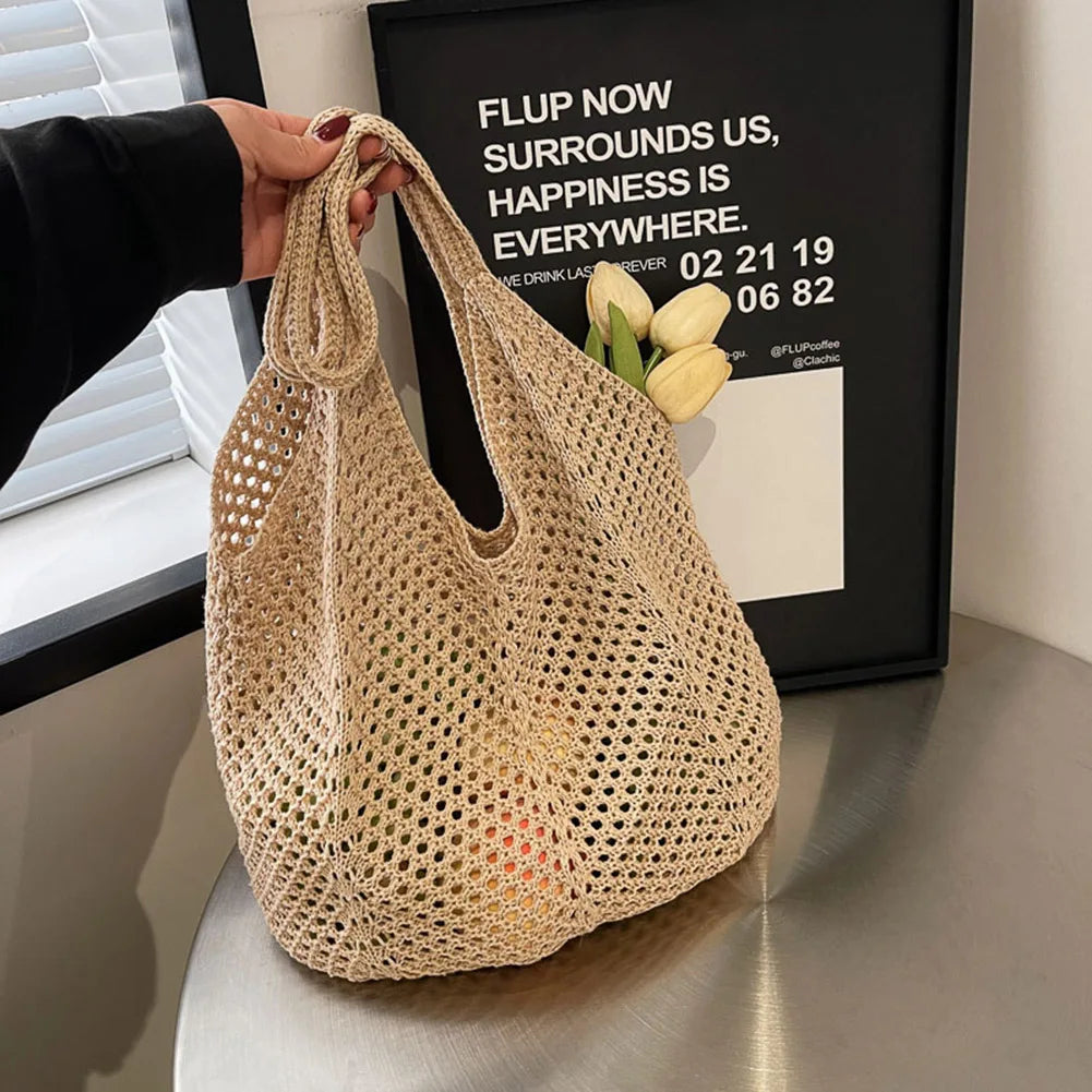 Women's Large Capacity Knitting Shoulder Bag