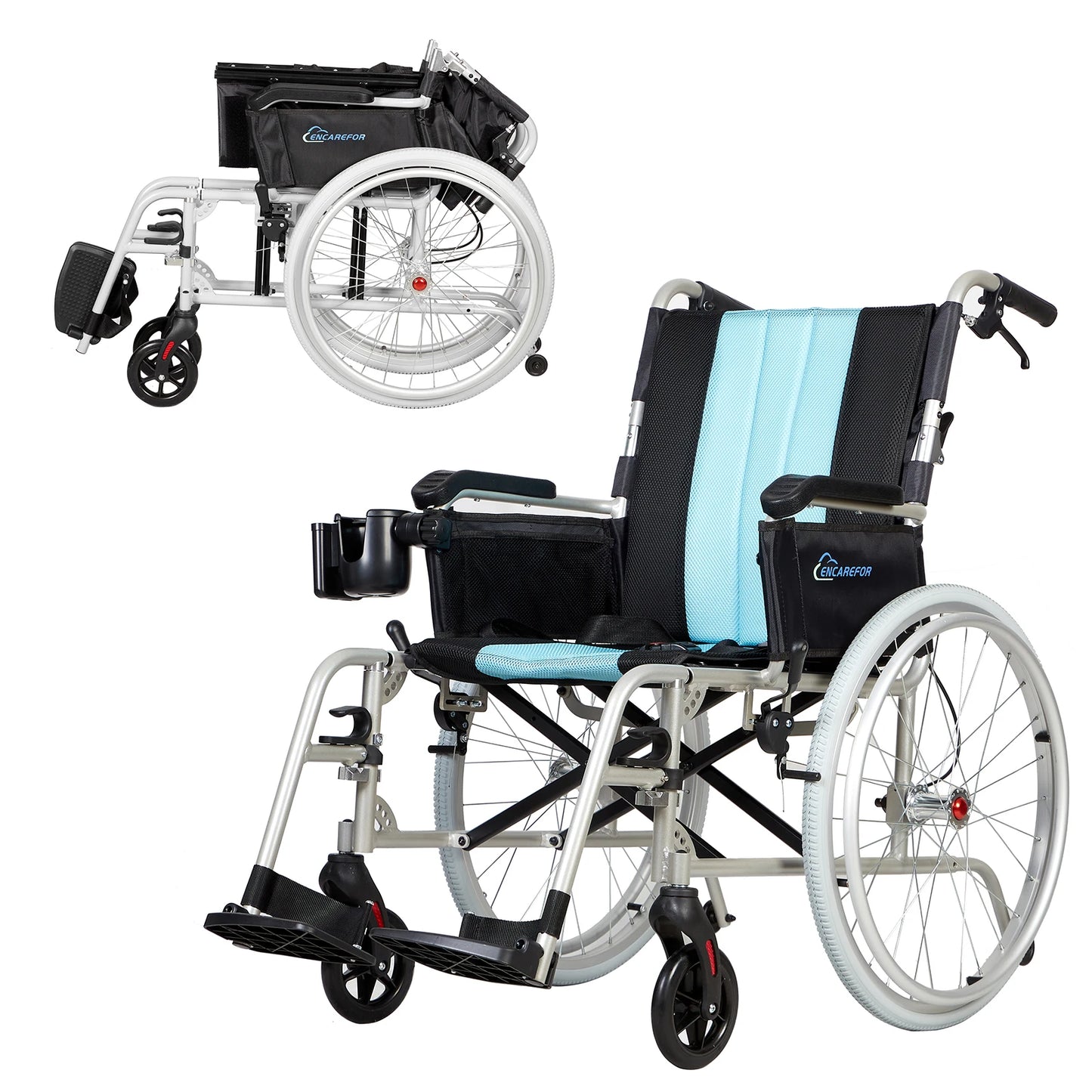 Ultra Lightweight Foldable Portable 5.8KG Magnesium Wheelchair