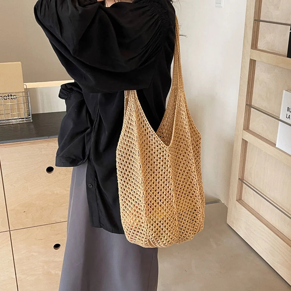 Women's Large Capacity Knitting Shoulder Bag