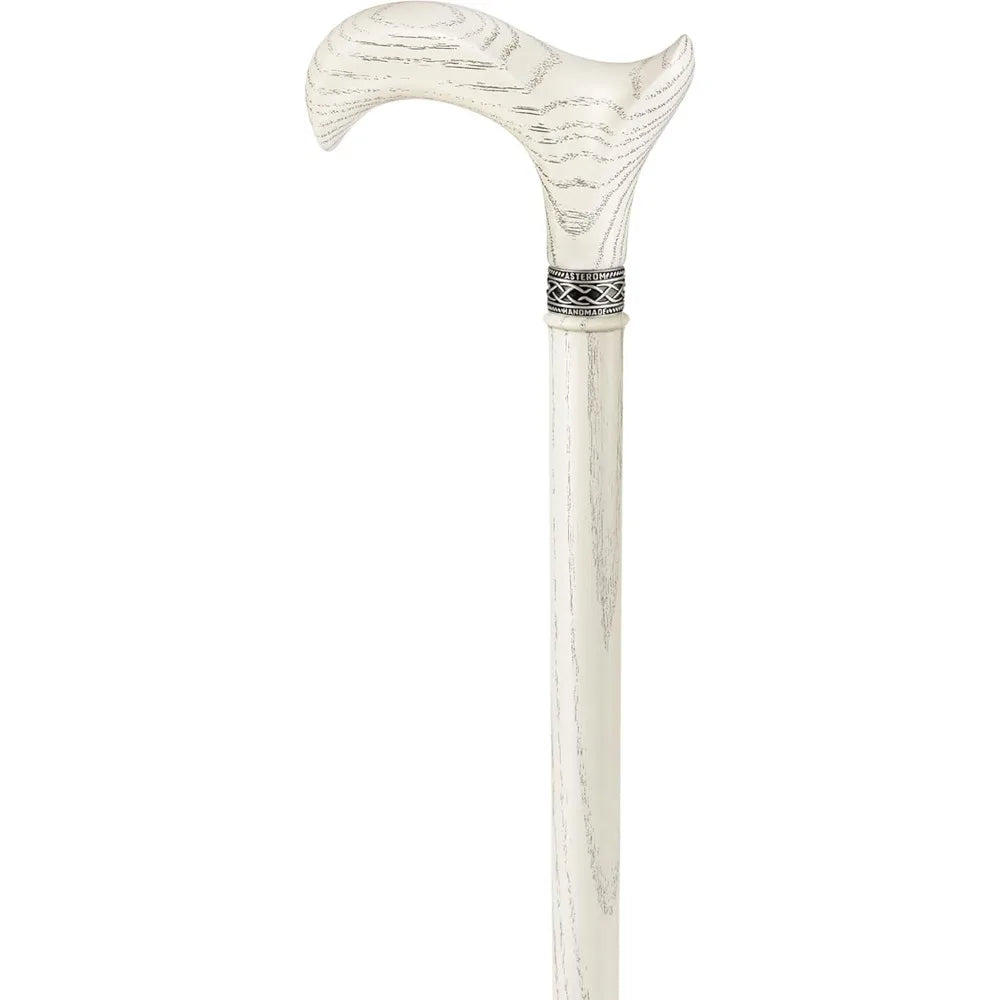 Handmade White Wooden Walking Cane