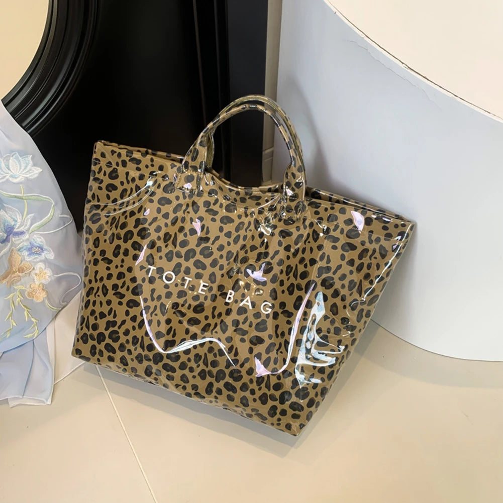 Large Capacity PVC Leopard Pattern Tote Bag
