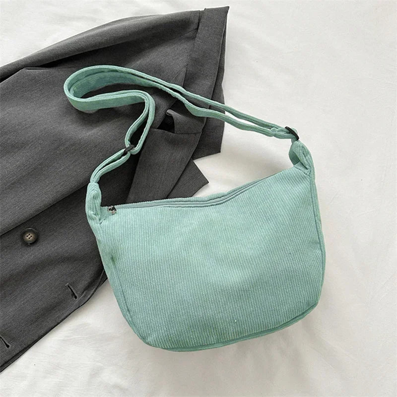 Large Capacity Corduroy Crossbody Bags for Women