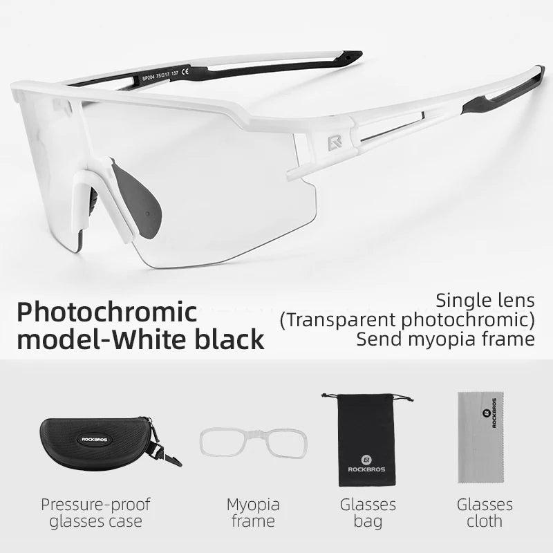 Cycling Glasses, UV400 Photochromic Polarized Lens