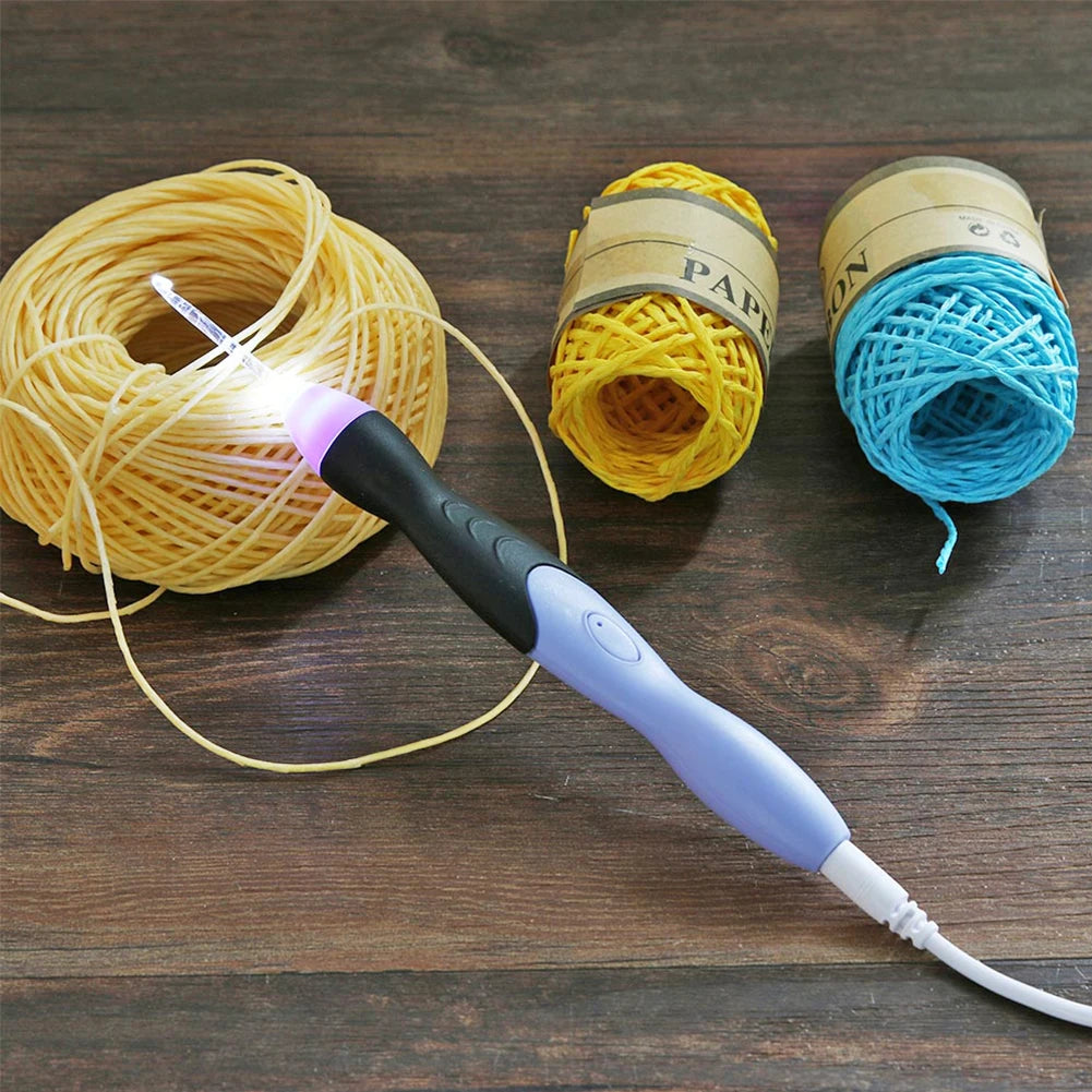 9 in 1 USB Light Up Crochet Hooks, Handmade Knitting Needles