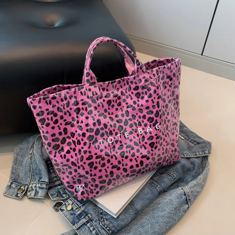 Large Capacity PVC Leopard Pattern Tote Bag