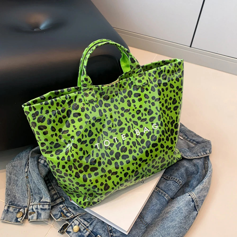 Large Capacity PVC Leopard Pattern Tote Bag