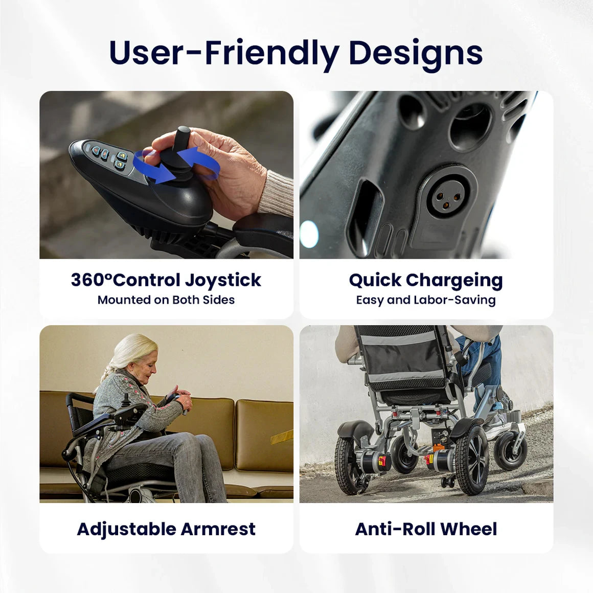 Lightweight, Foldable, Portable, Electric Wheelchair for Adults