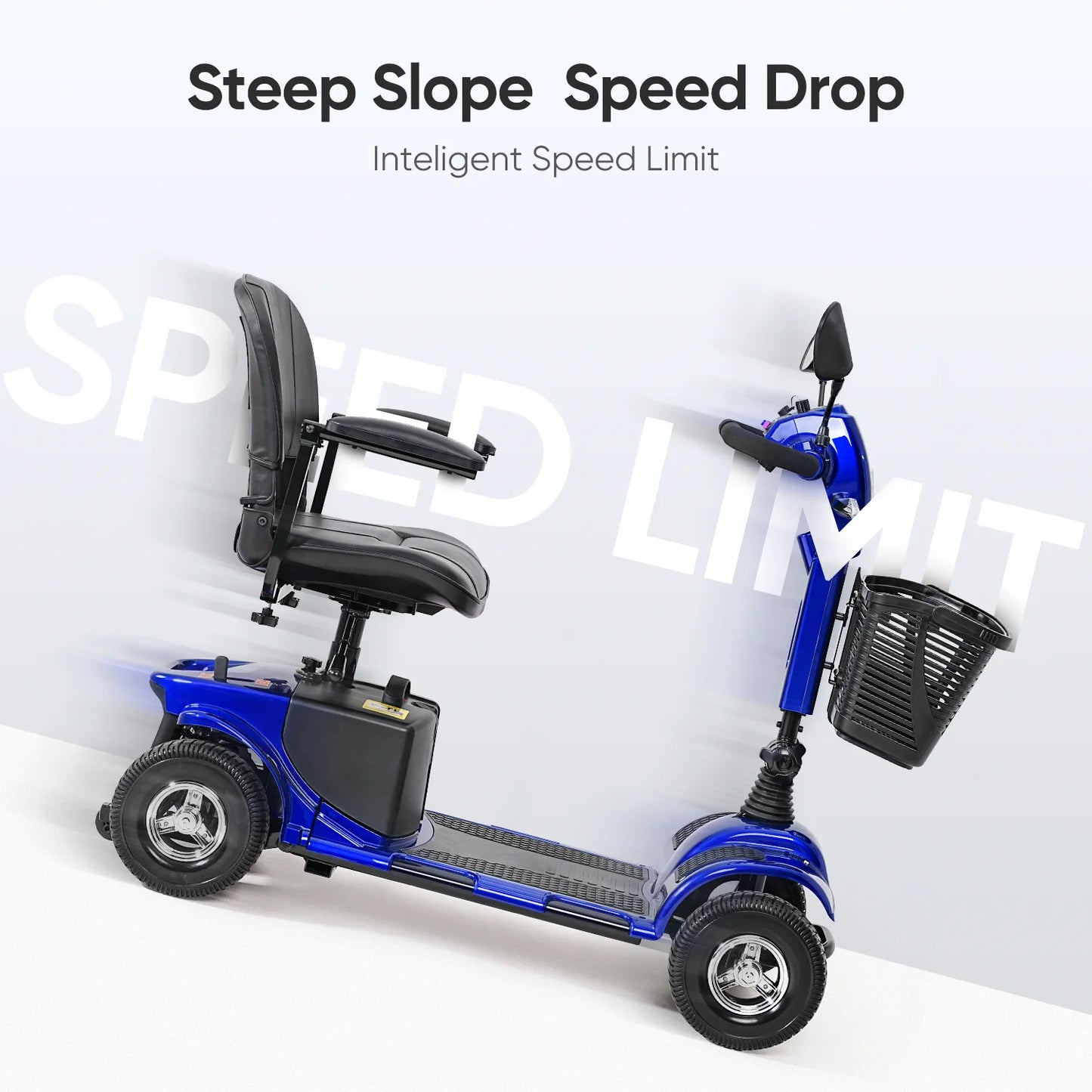 4 Wheel Folding Electric Powered Mobility Scooter/Wheelchair for Seniors, Adults