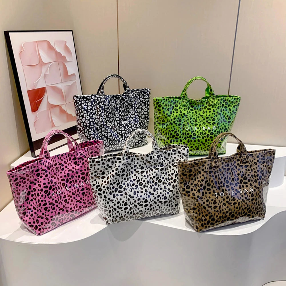 Large Capacity PVC Leopard Pattern Tote Bag