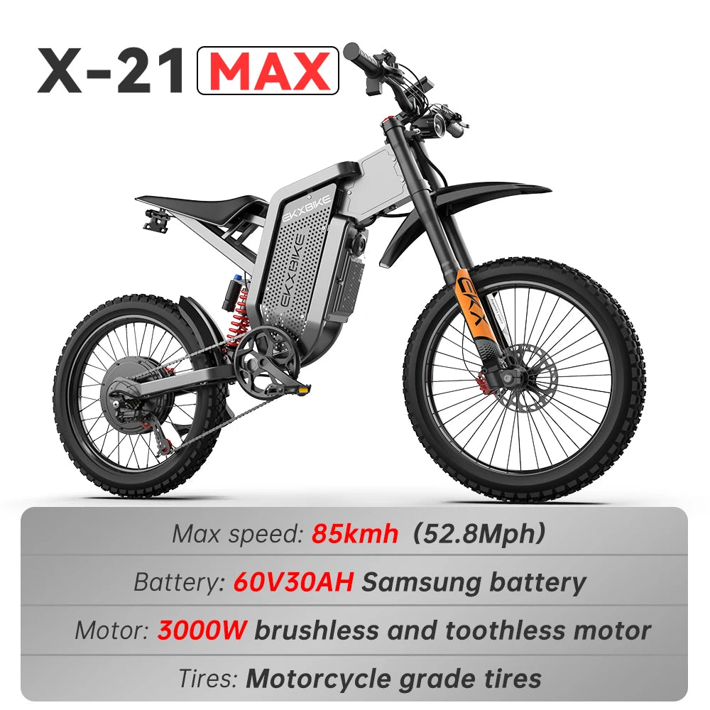 Adult Off-Road X21 Max EMotorcycle 3000W 60V30AH