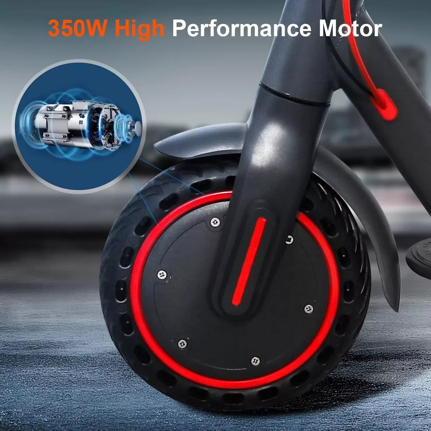Folding Electric Scooter 350W 19mph APP, 8.5-inch tire