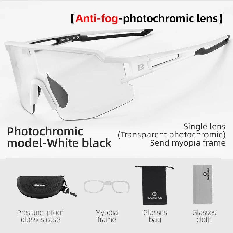 Cycling Glasses, UV400 Photochromic Polarized Lens