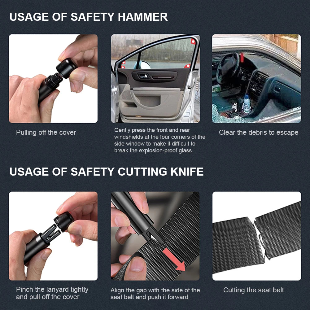 Auto Emergency Safety Glass Window Breaker and Seat Belt Cutter