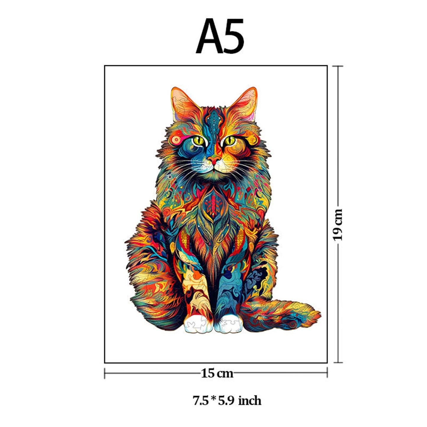 Cat Pattern Wooden Jigsaw Puzzle