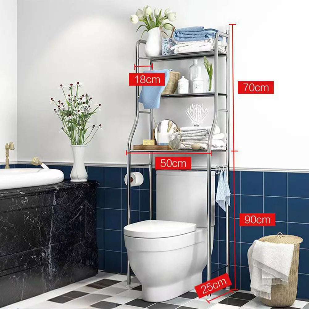 Over-the-Toilet Metal Storage Shelves with Paper Holder