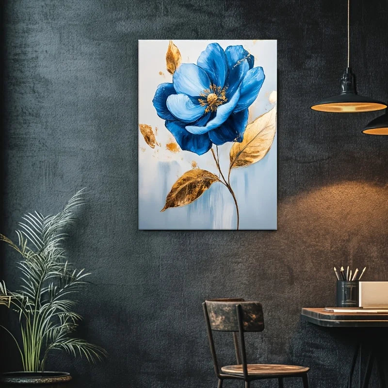 Elegant Blue Flowers 12x16" Framed Wall Art