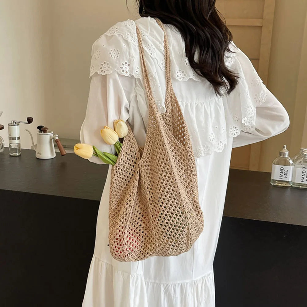 Women's Large Capacity Knitting Shoulder Bag