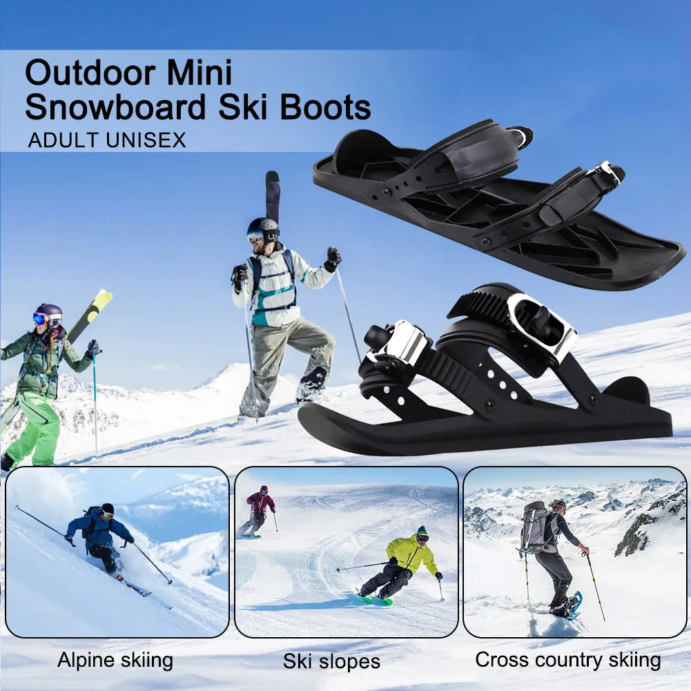 Portable Adjustable Mini Short Ski Skates, Skiboard