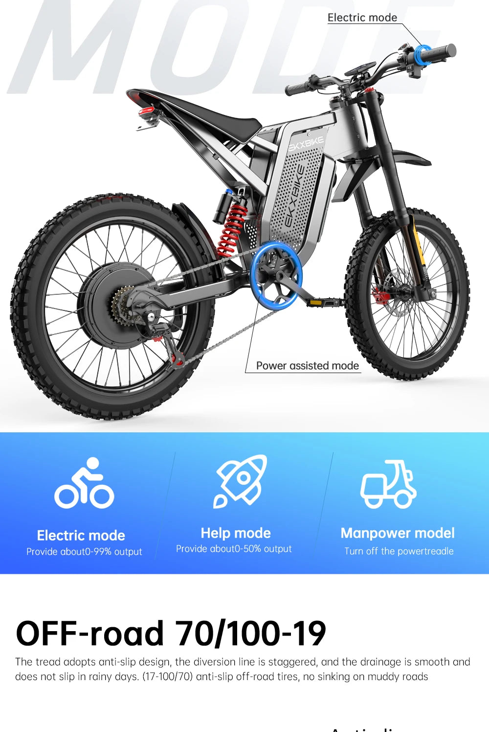 Adult Off-Road X21 Max EMotorcycle 3000W 60V30AH