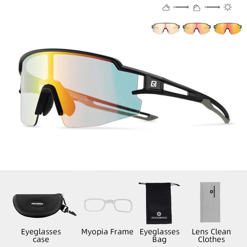 Cycling Glasses, UV400 Photochromic Polarized Lens