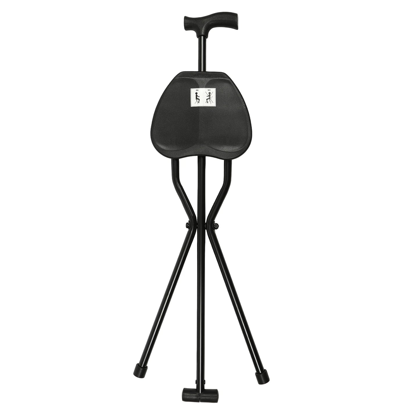 Portable Folding Walking Cane with Tripod Seat