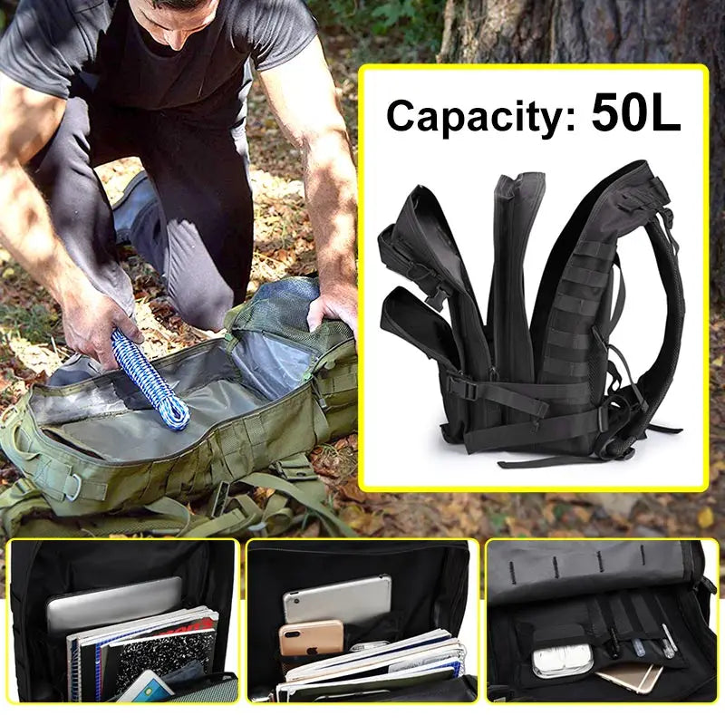 45L/25L Men's Large Waterproof Outdoor Multifunctional Tactical Backpack