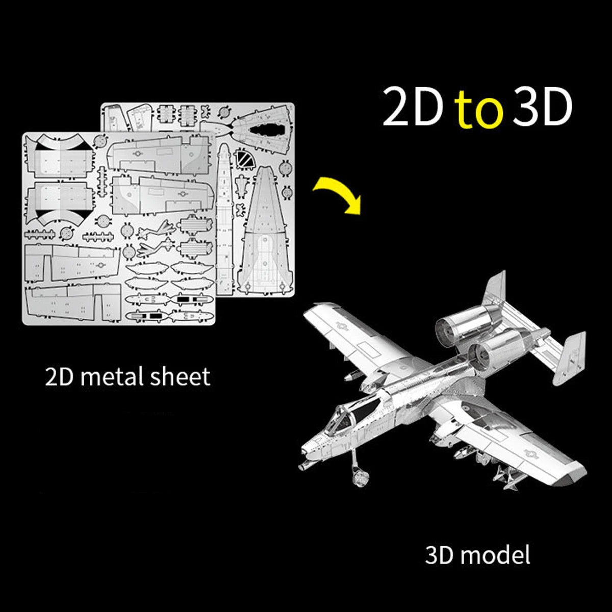 A-10 3D Metal Puzzle DIY Model Building Kit