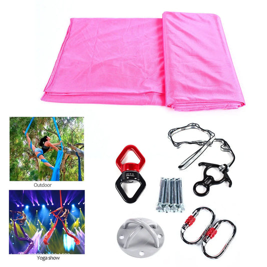 Aerial Silk Yoga Swing Hammock w/ Carabiner Kit