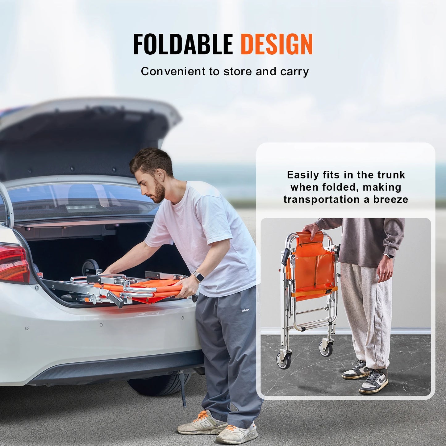 350lbs Capacity EMS Foldable Lift Wheelchair