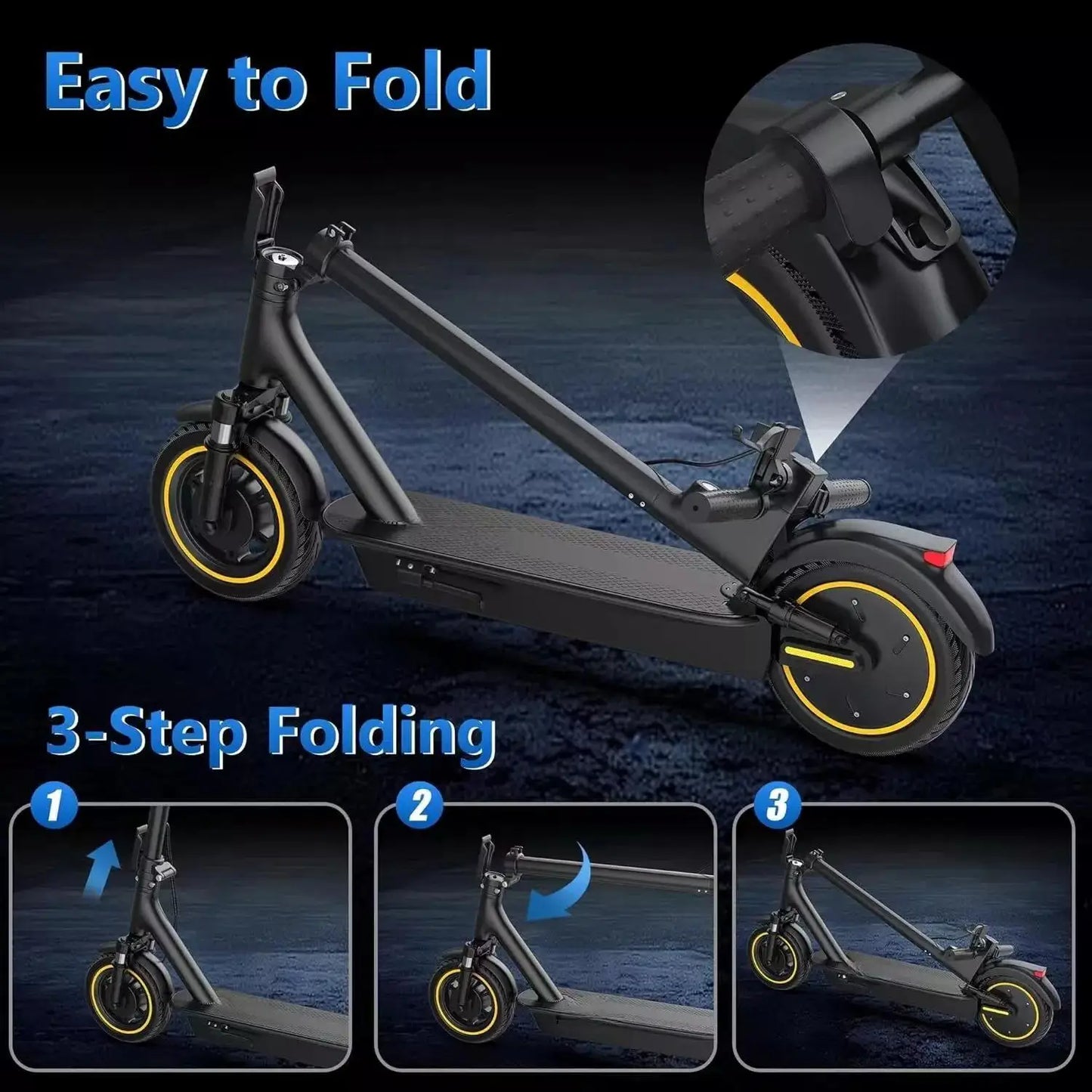 Folding Electric Scooter 22 MPH 500W 14.5AH 28 Miles