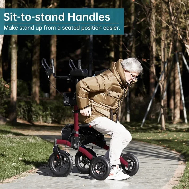 All-Terrain Standup Rollator Walker with Seat