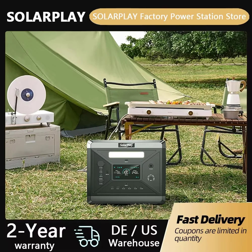 Portable Power Station 2160WH LiFePO4 Battery with 2400W (4800W Peak) AC Output
