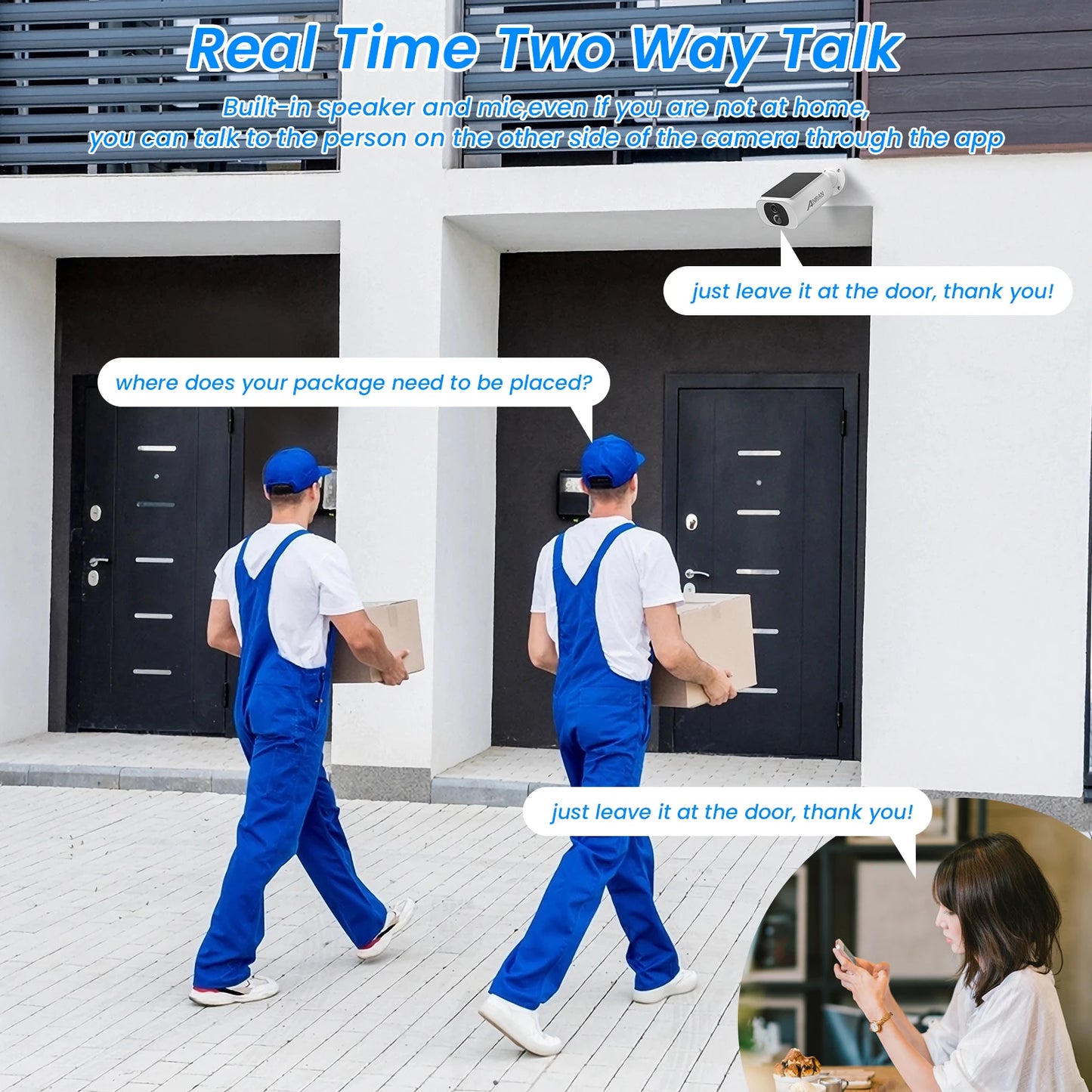 2/3/4 PCS Outdoor Wireless WIFI Security Camera 2.4G 3MP Battery Solar,
Local Alarm