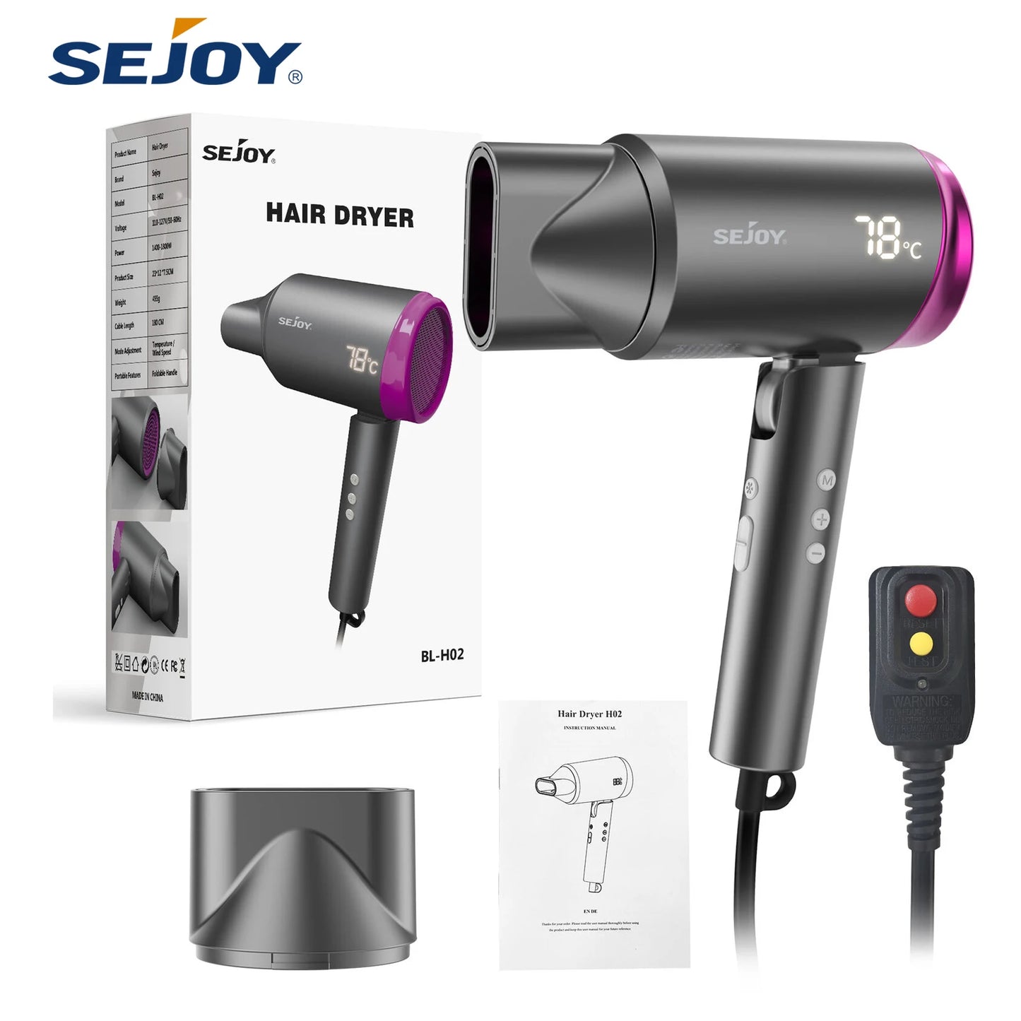 Lightweight Professional Salon Ionic Hair Dryer 1800W