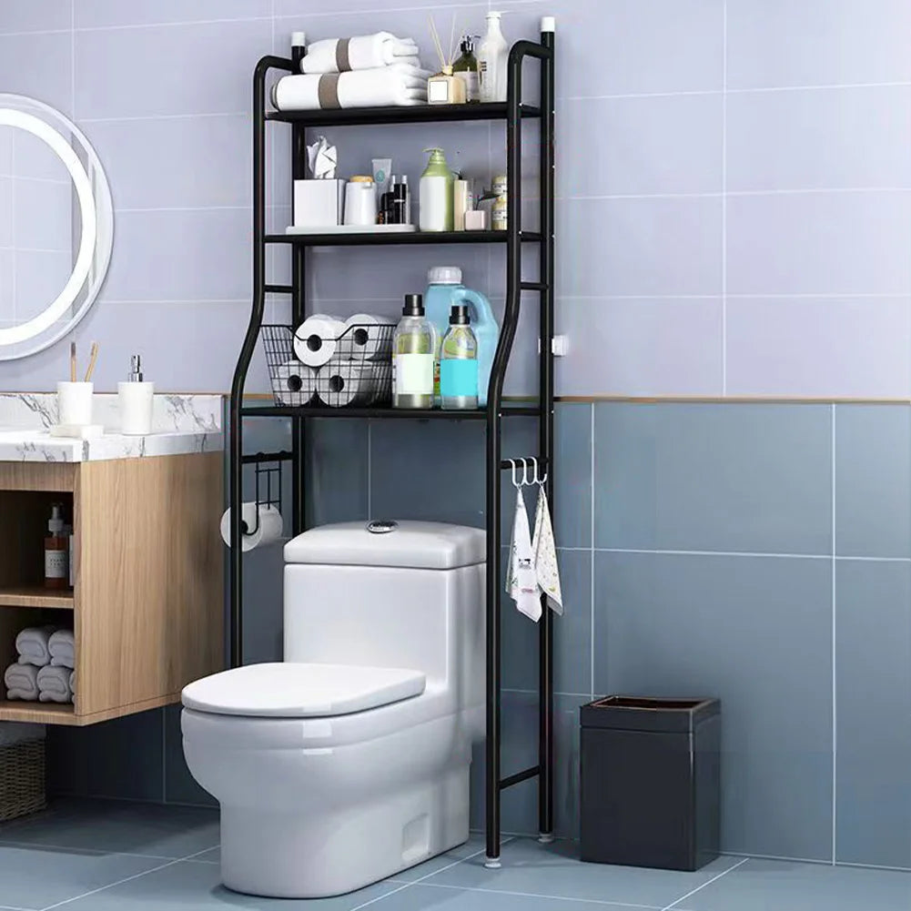 Over-the-Toilet Metal Storage Shelves with Paper Holder