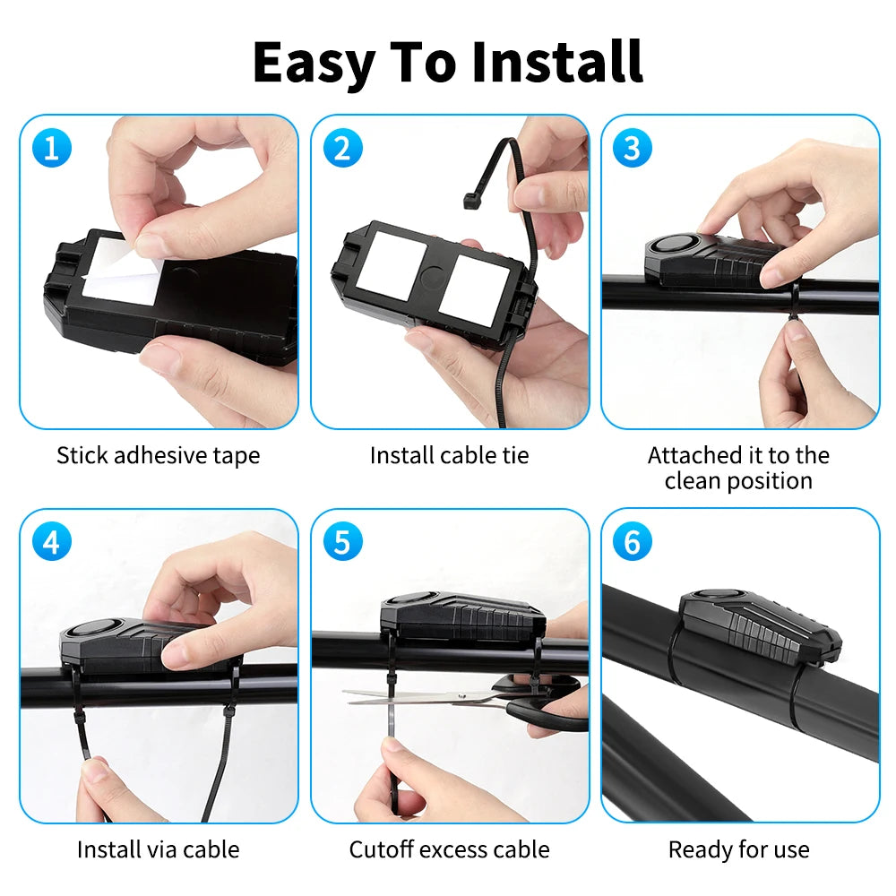 Bike Anti-Theft Alarm With Rechargeable Remote