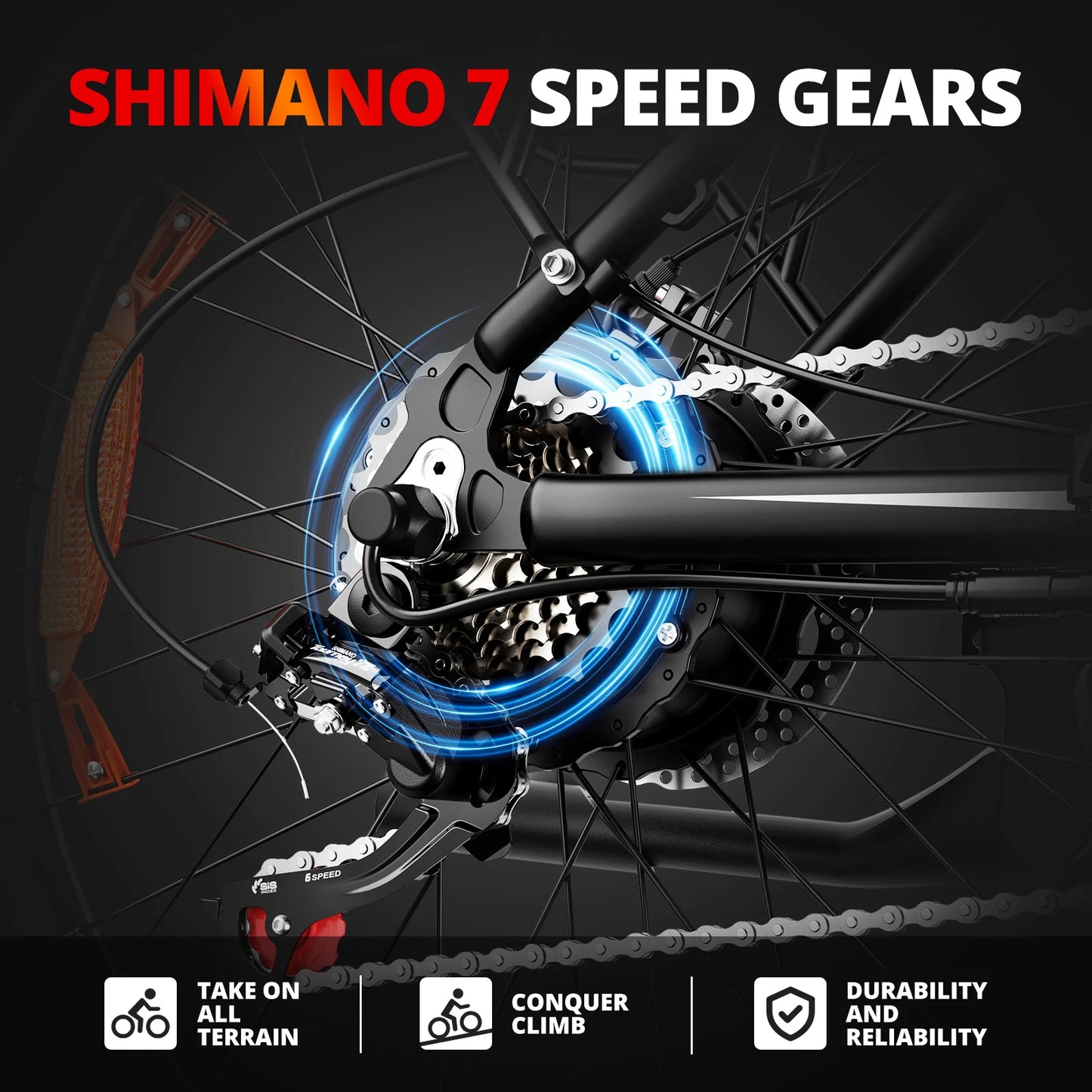 EB26 48V 15AH 31 MPH 1000W Electric Mountain Bike for Adults