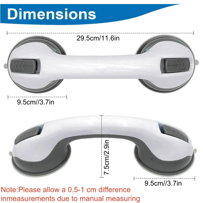 Dual Locking Suction Cup Bathroom Safety Grab Bars