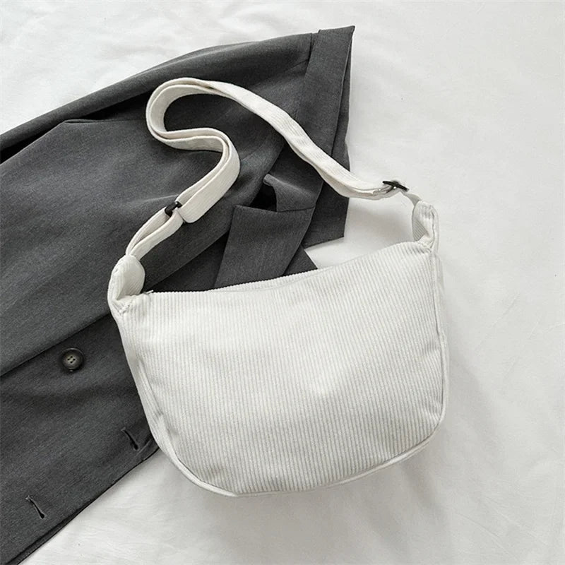 Large Capacity Corduroy Crossbody Bags for Women