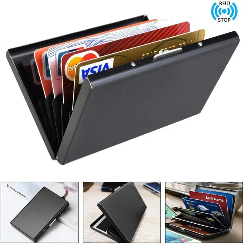 Slim Aluminum Mini Wallet, RFID Credit Card Holder