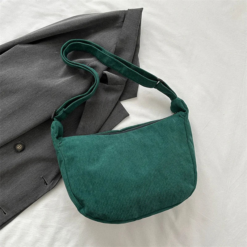 Large Capacity Corduroy Crossbody Bags for Women