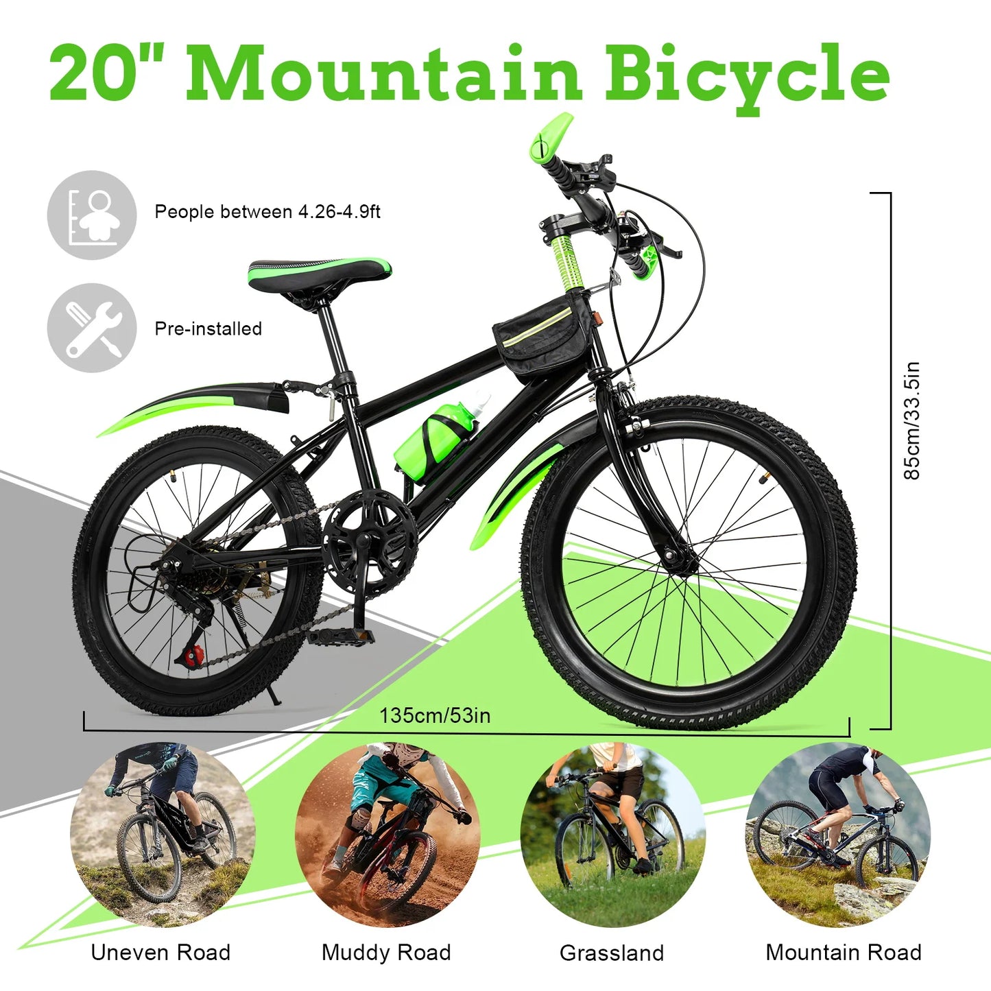 20 Inch 7 Speed Teens' Mountain Bike