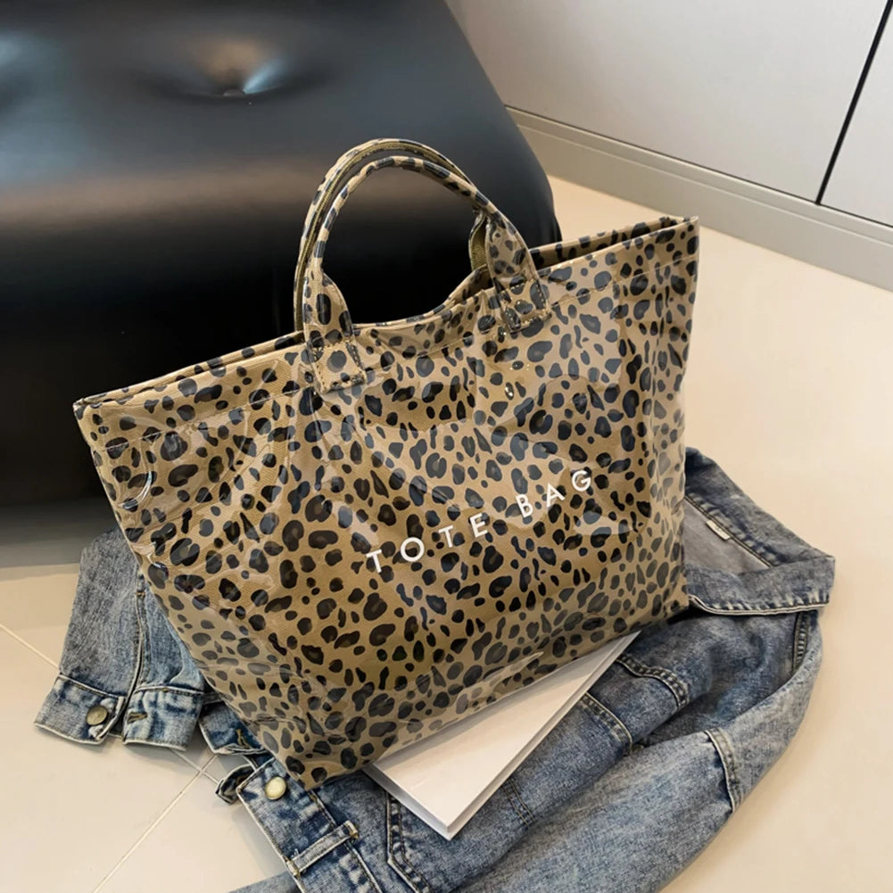 Large Capacity PVC Leopard Pattern Tote Bag