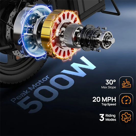 14" Foldable Electric bicycle for Adults, Peak 500W Motor with 48V 7.5Ah